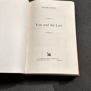 Reader's Digest You and the Law Third Revised Edition Hardcover 1984 Legal Guide